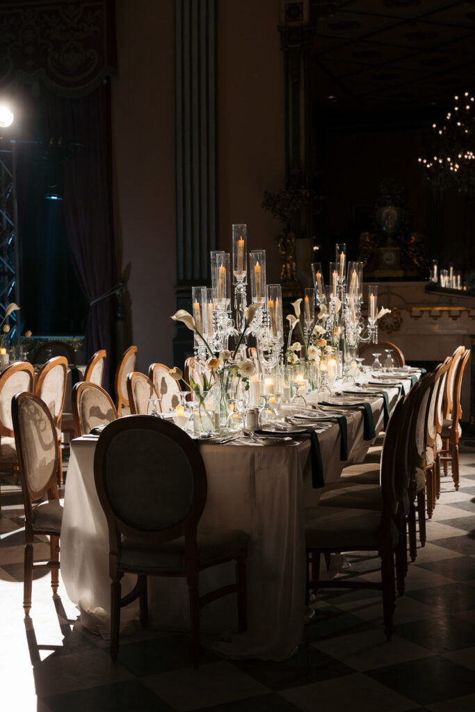 Elegant tablescape with candle centerpieces | Gabys Films