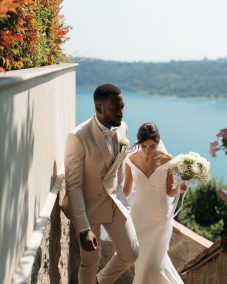 Wedding couple walking up stairs. | Gabys Films